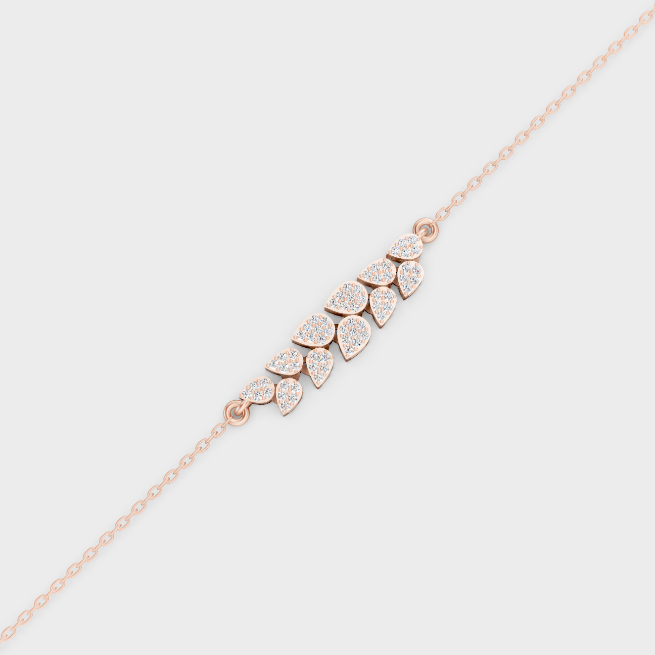 Rose Gold Round Diamond Chain Bracelet 0.24 Ct Ethical Lab Grown Elegant Jewelry