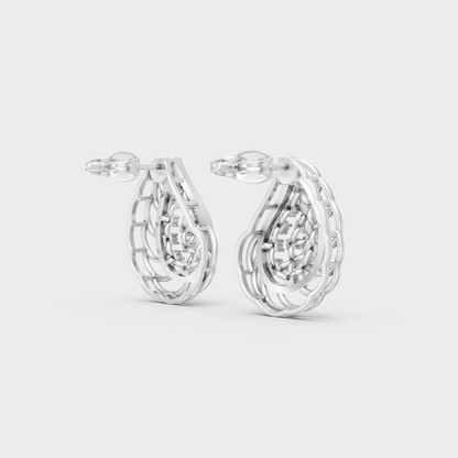 White Gold Classic Round Diamond Stud Earrings 0.28 Ct Certified Fine Jewelry