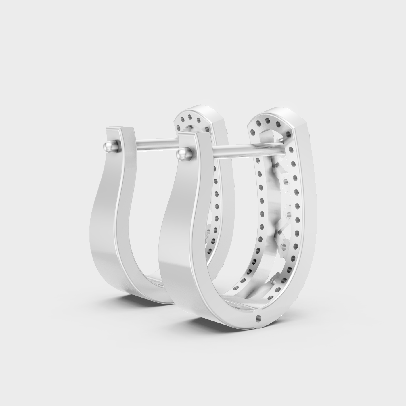 White Gold Classic Round Diamond Hoop Earrings 0.39 Ct Certified Fine Jewelry