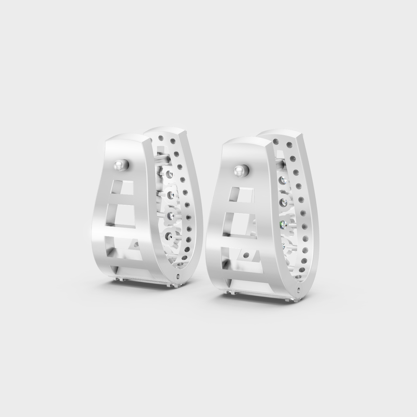 White Gold Classic Round Diamond Hoop Earrings 0.53 Ct Certified Fine Jewelry
