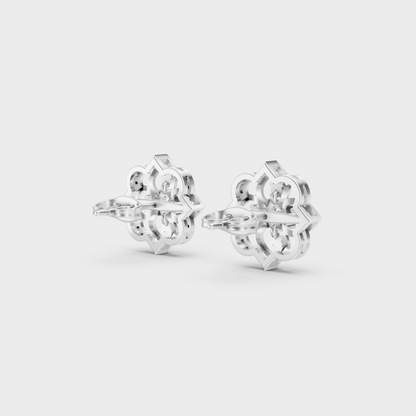 White Gold Classic Round Diamond Stud Earrings 0.58 Ct Certified Jewelry