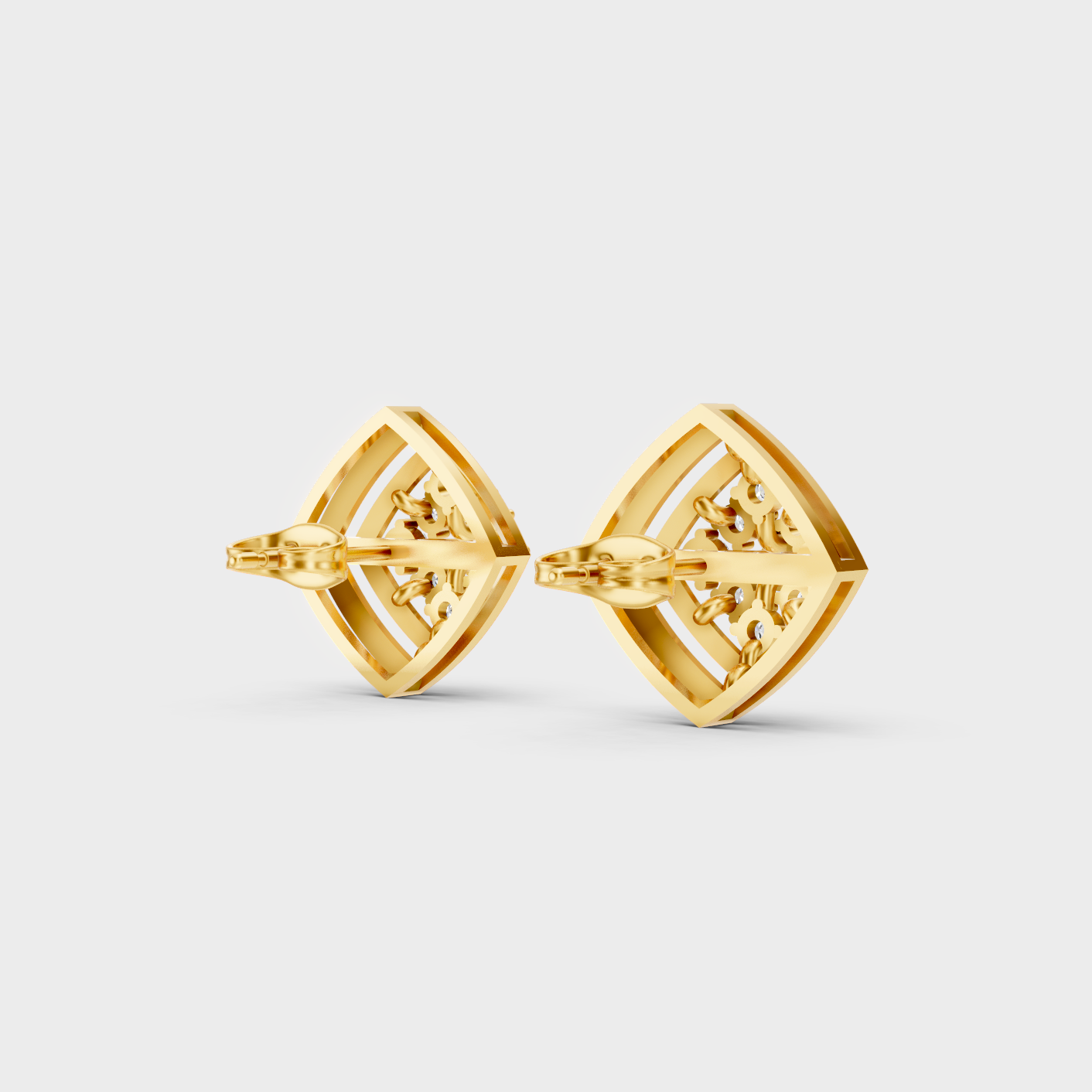 Yellow Gold Lab Grown Round Diamond Stud Earrings 0.64 Ct Premium Gift Jewelry