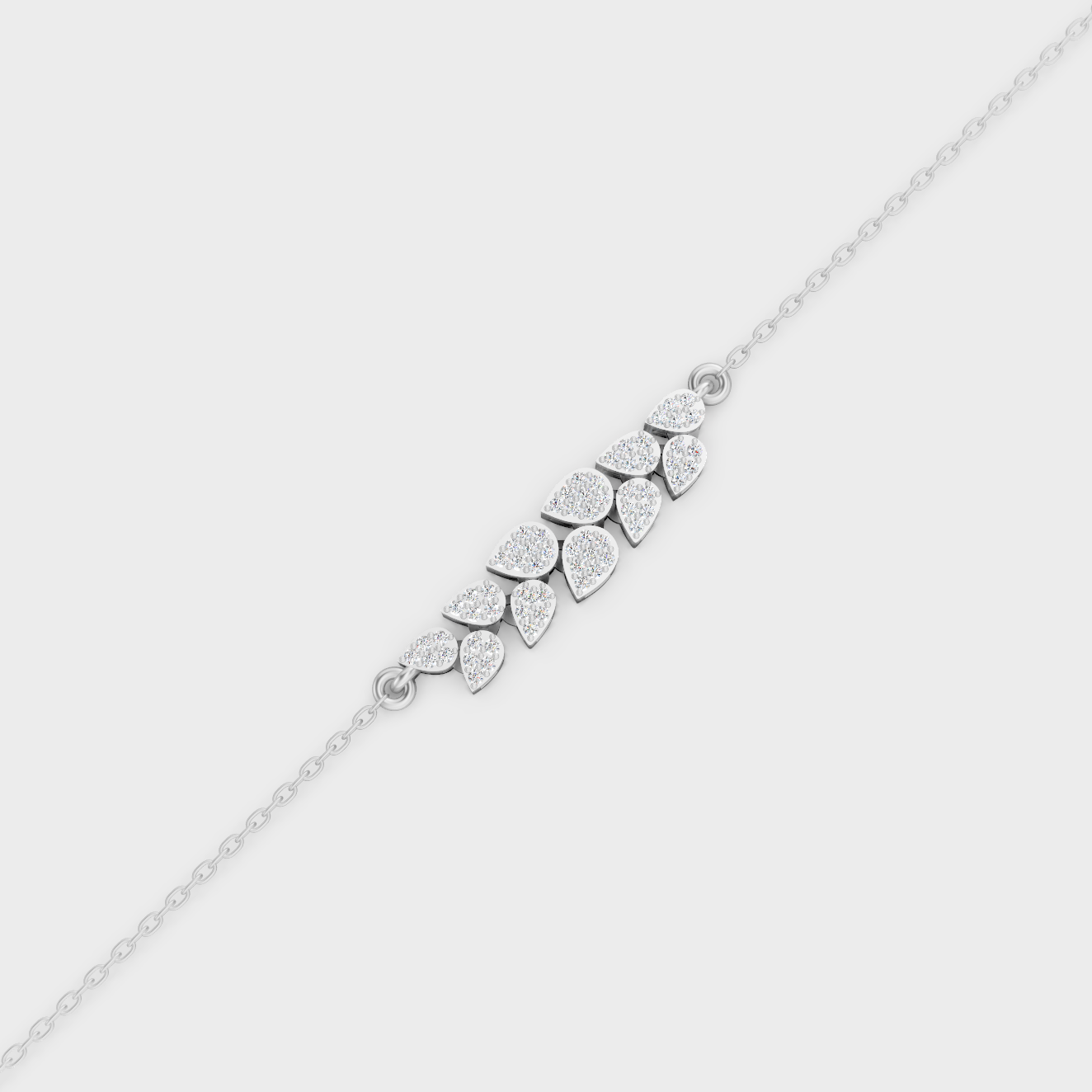 Platinum Round Diamond Chain Bracelet 0.24 Ct Designer Fine Jewelry