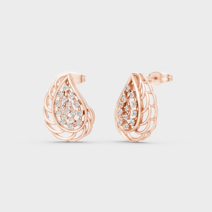 0.14 Ct Each Round Diamond Stud Earrings Lab Grown In Rose Gold Minimal Luxury