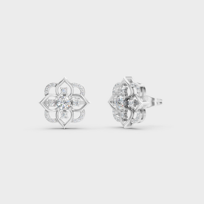 White Gold 0.58 Ct Lab Grown Round Diamond Stud Earrings GLI Certified Fine Jewelry