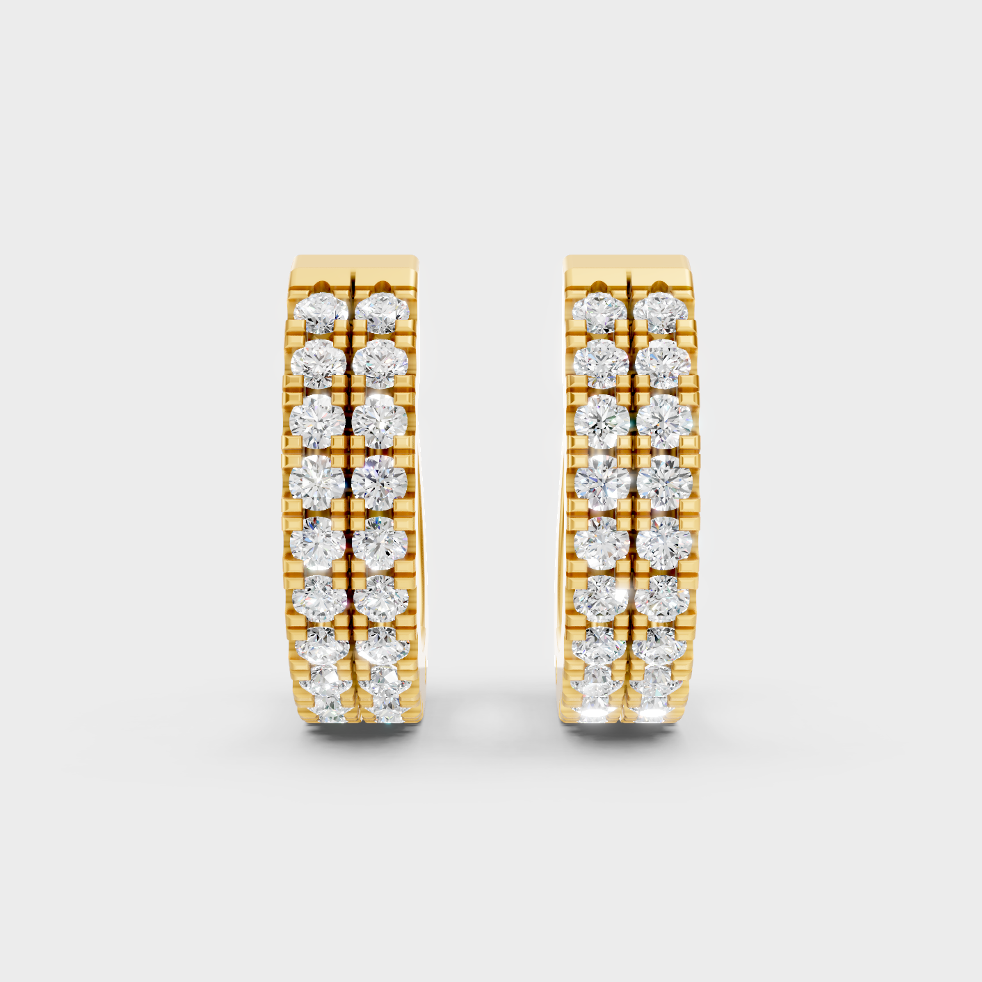 Elegant Yellow Gold Round Diamond Hoop Earrings 0.36 Ct Lab Created Everyday Wear