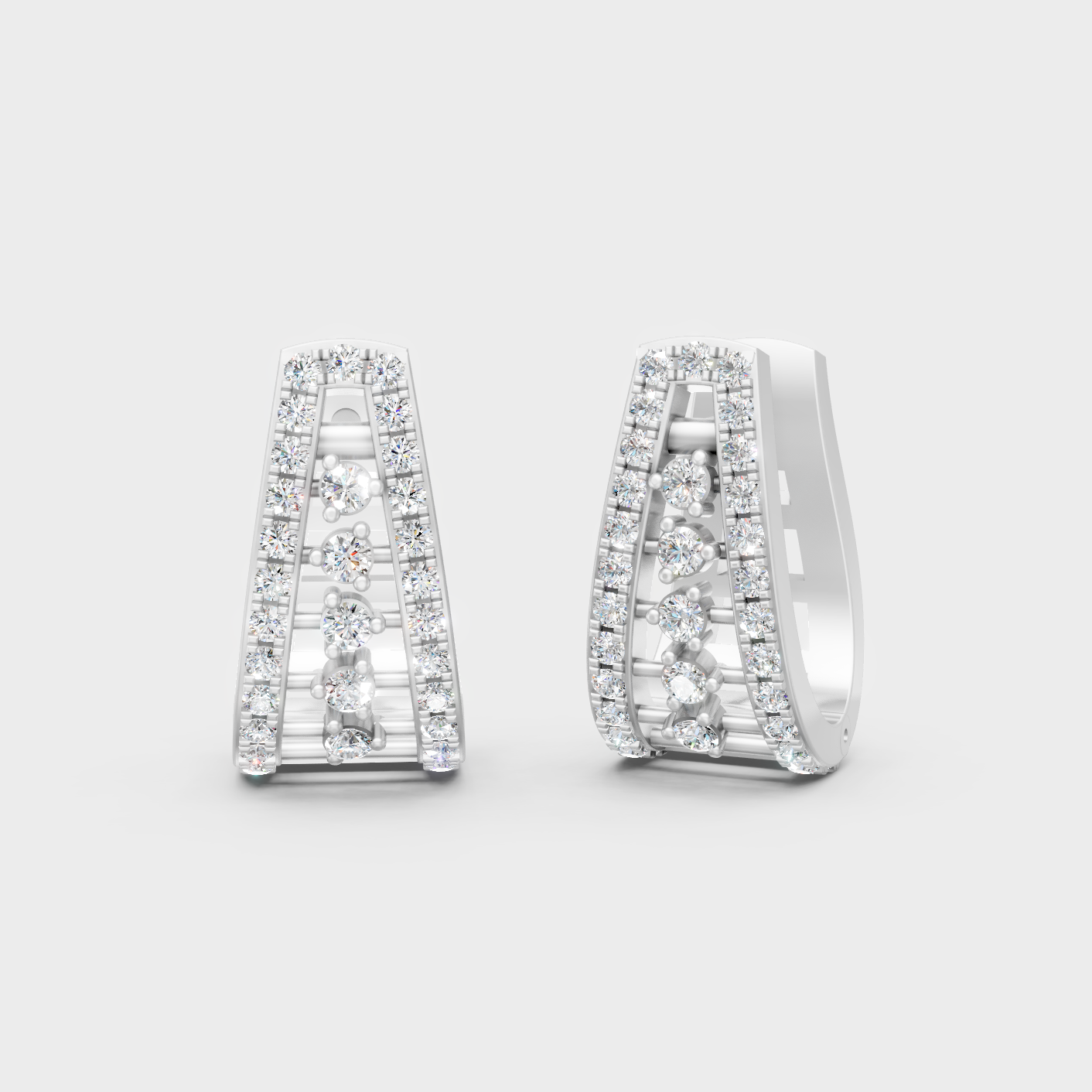 White Gold 0.53 Ct Lab Grown Round Diamond Hoop Earrings Certified Fine Jewelry