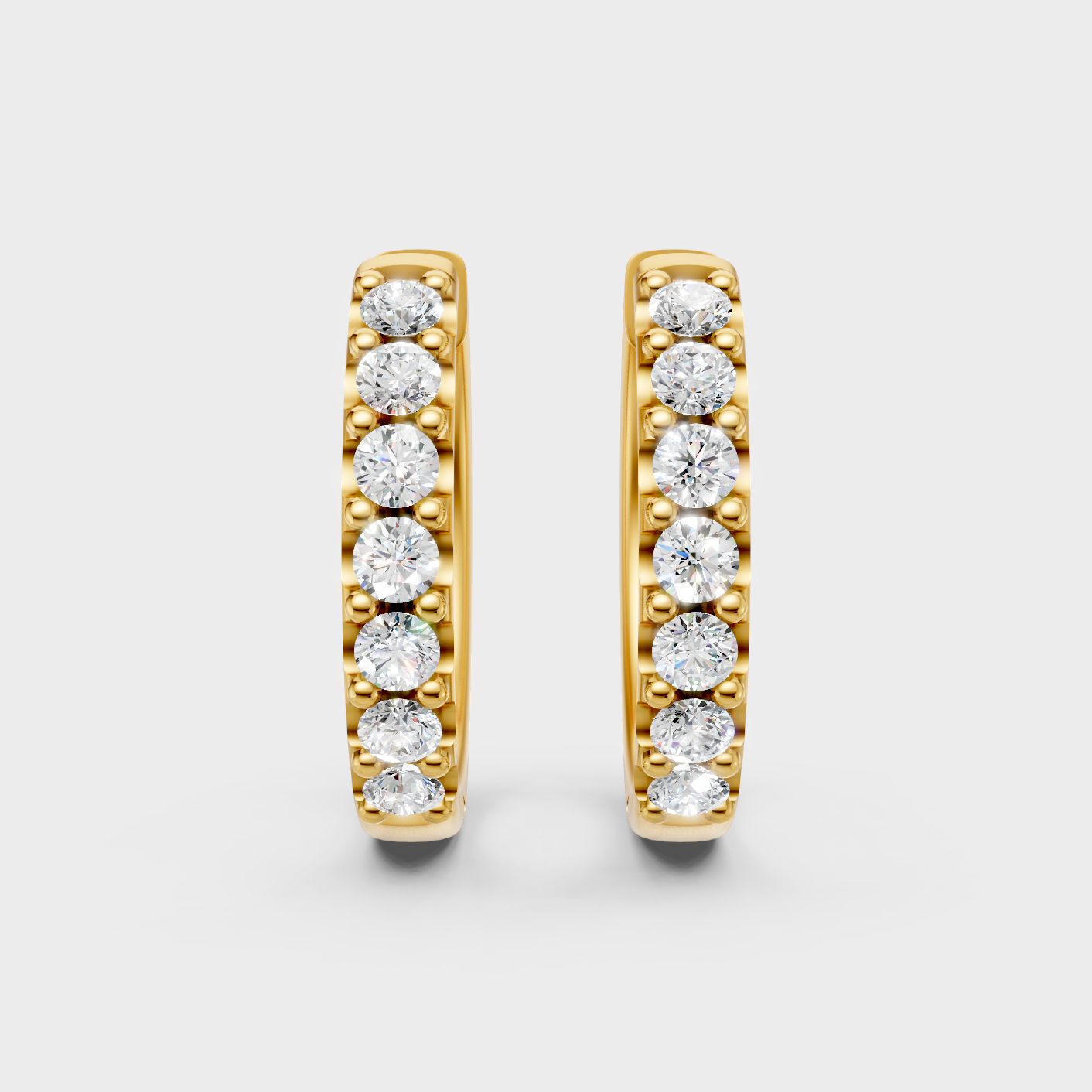 Elegant Yellow Gold Round Diamond Hoop Earrings 0.70 Ct Lab Created Fine Jewelry