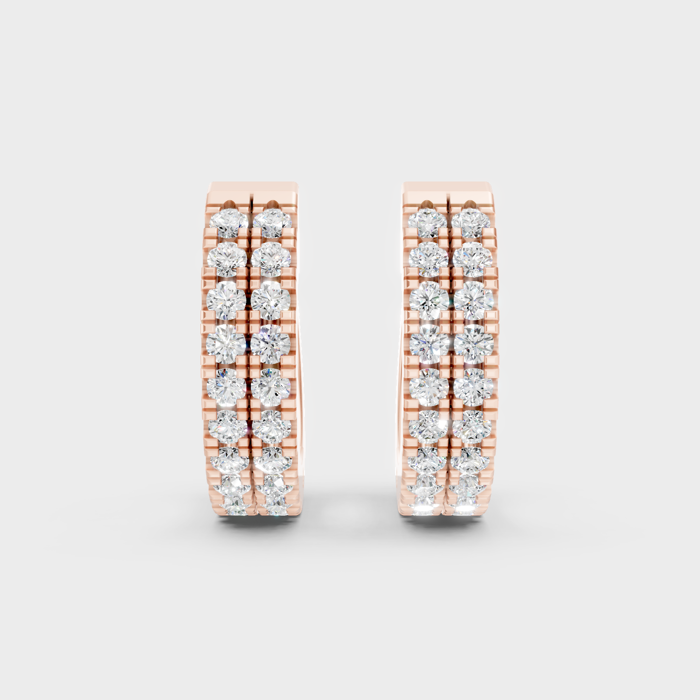 Rose Gold Luxury Round Diamond Hoop Earrings 0.36 Ct Lab Grown Simple Elegance