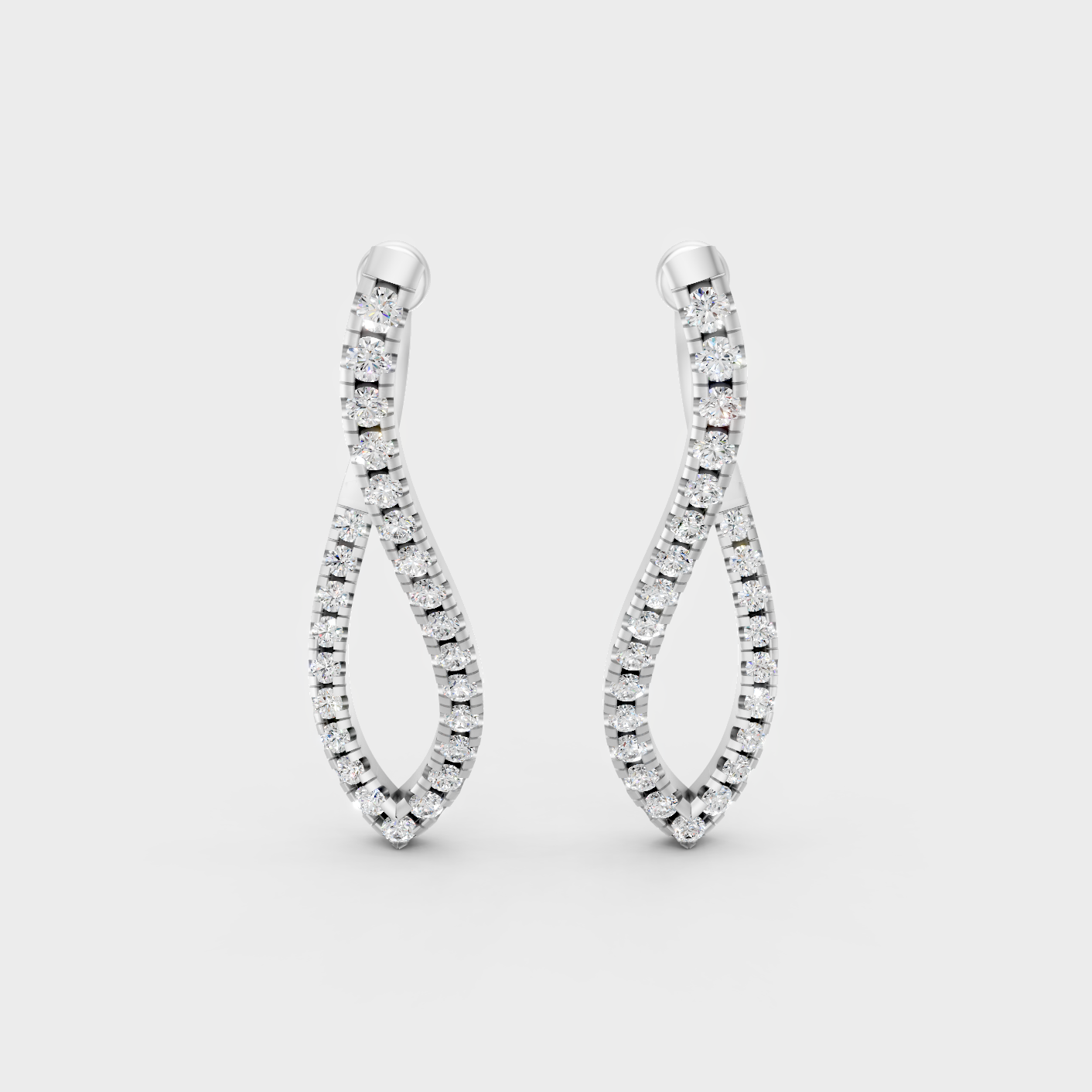 White Gold Round Diamond Drop Earrings 0.79 Ct Lab Grown Classic Style