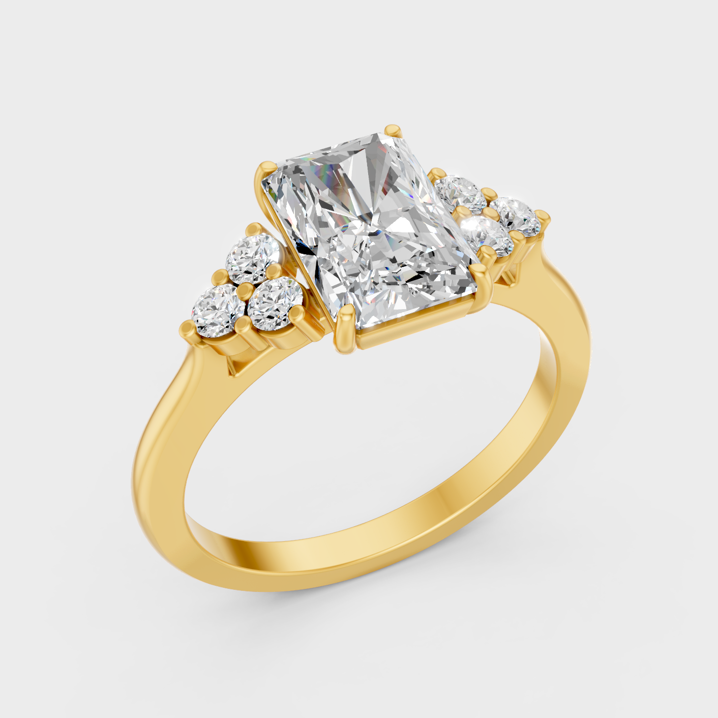 Elegant 1.51 Ct Radiant Diamond Ring In Yellow Gold
