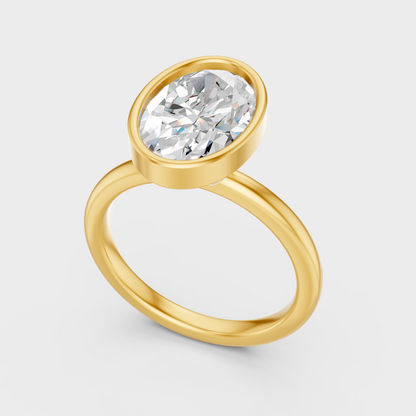 Yellow Gold Oval Cut Lab Diamond Ring 1 To 5 Ct Elegant Womens Jewelry