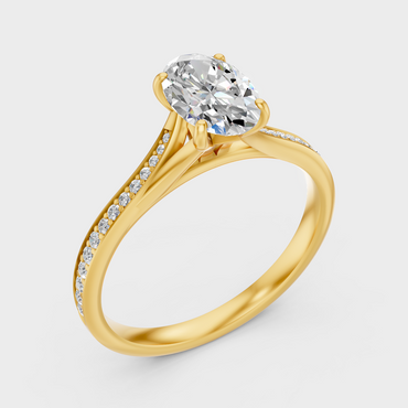 2 Carat Lab-Grown Oval Diamond Ring in 18K Yellow Gold