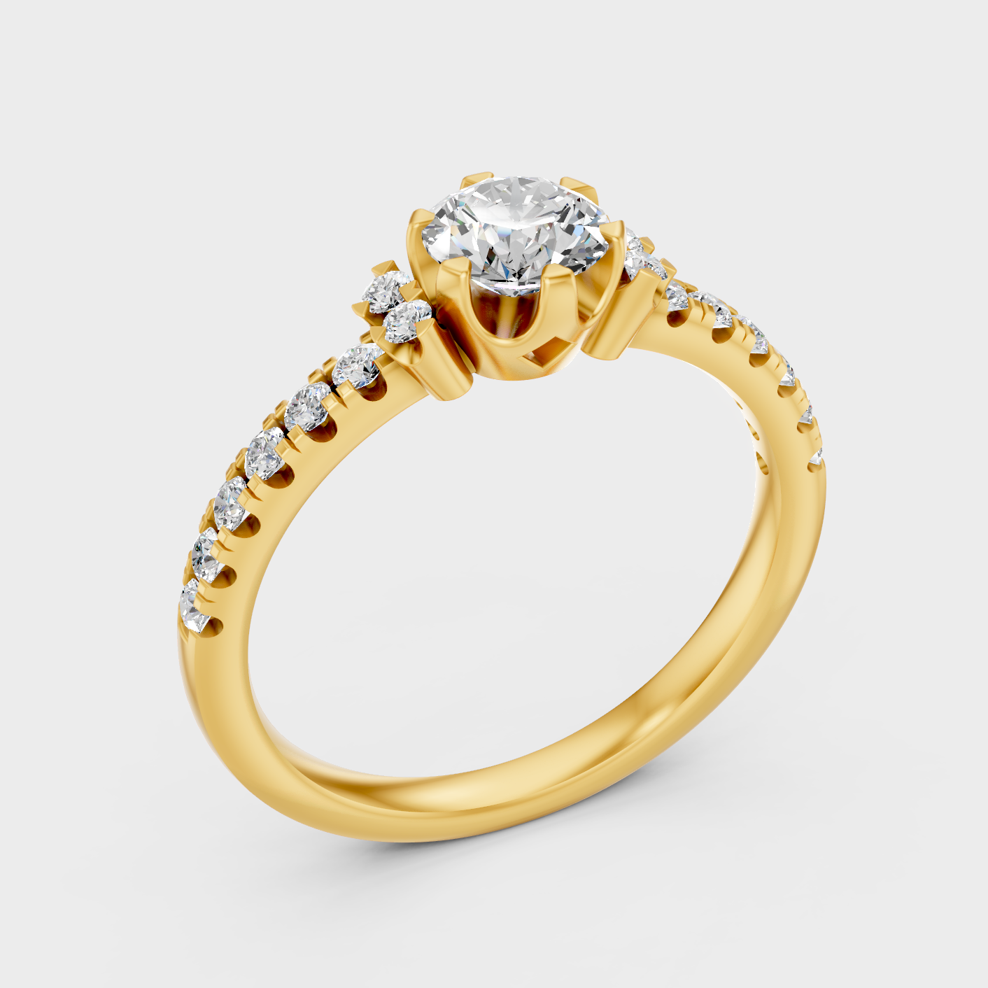 0.80 Ct Round Cut Lab-Grown Diamond Ring in
