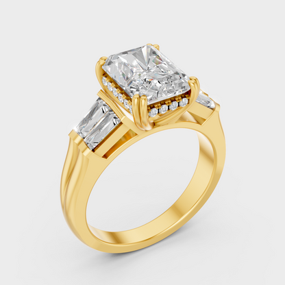 Elegant Multi Shape Diamond Proposal Ring In Gold