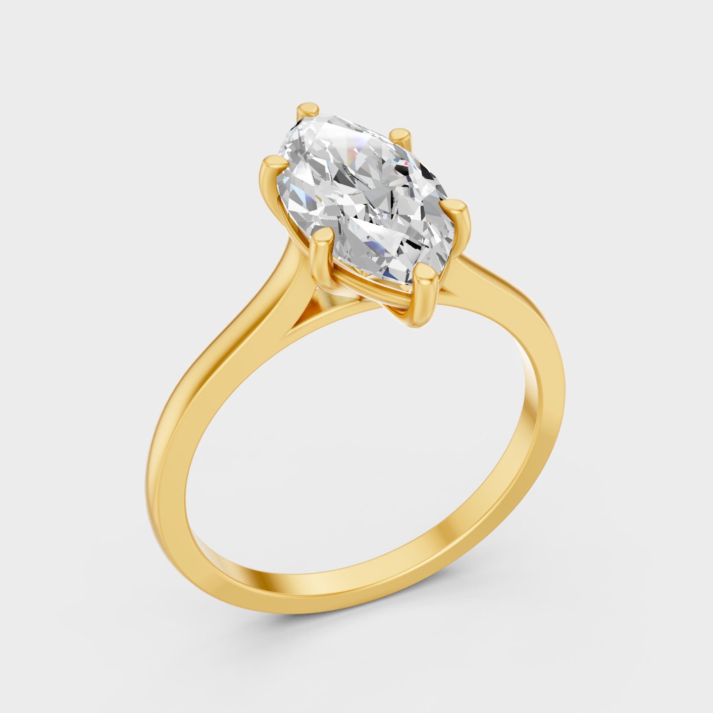 Marquise Cut Lab Grown Diamond Engagement Ring in