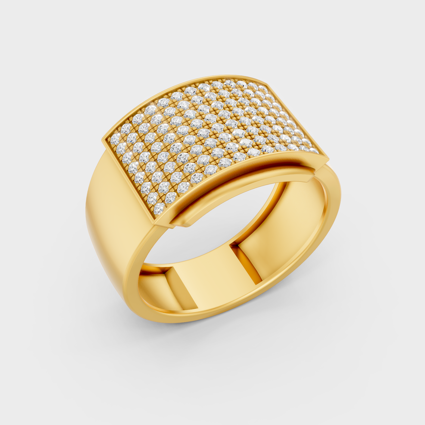 Yellow Gold Round Diamond Mens Band 0.83 Ct Lab Created Brilliant Sparkle