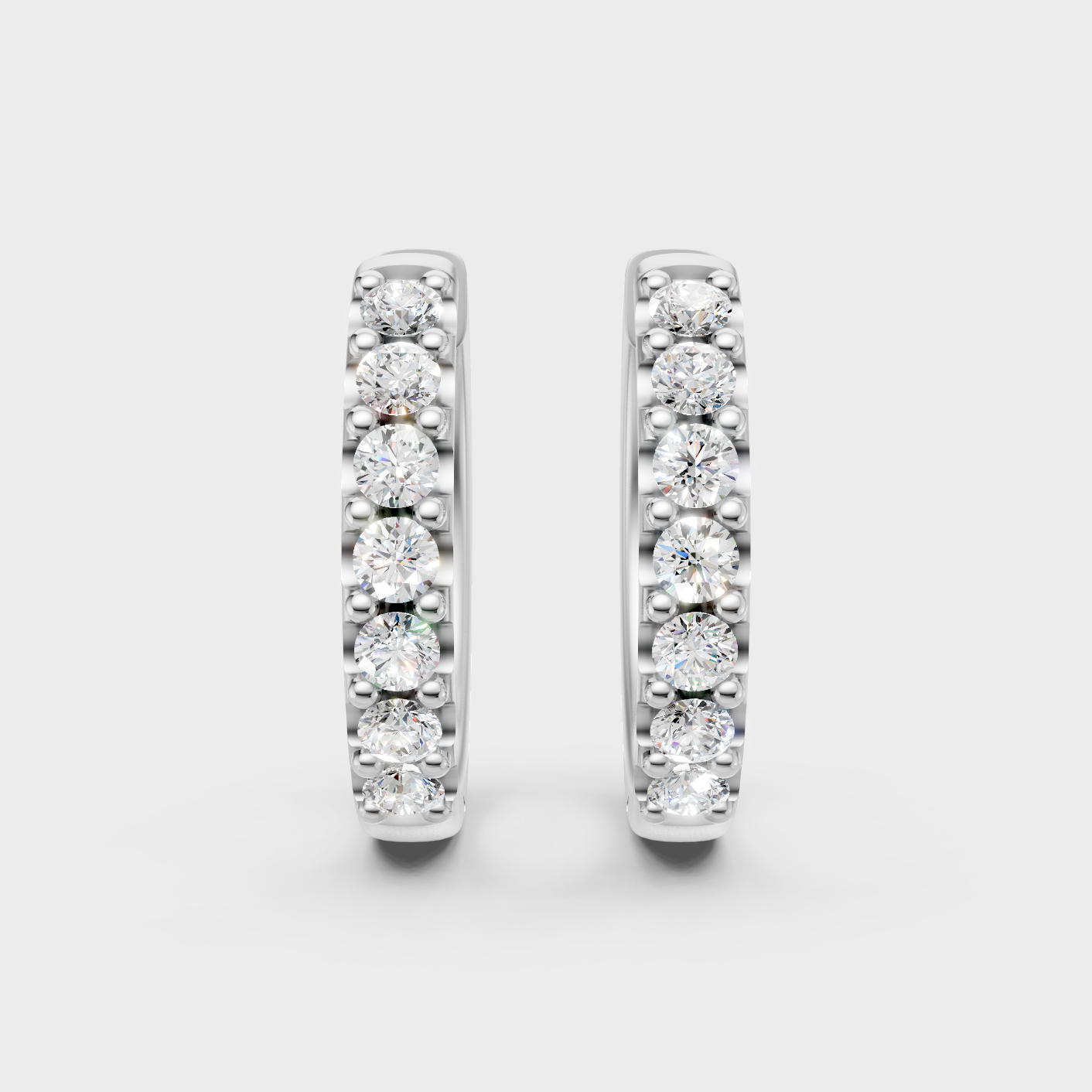 Platinum 950 Round Diamond Hoop Earrings 0.70 Ct Refined Luxury Design
