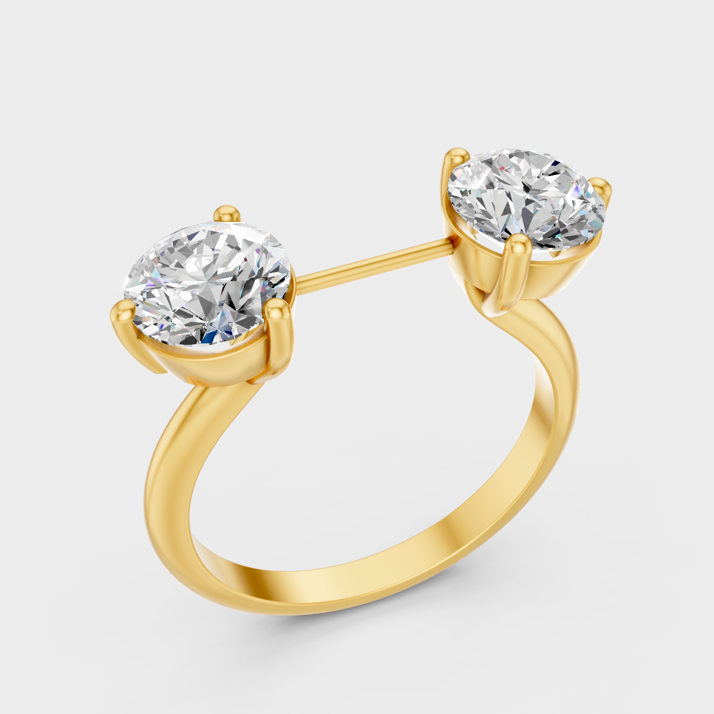 Close-up of 1 Carat Center Stone in 14K Yellow Gold