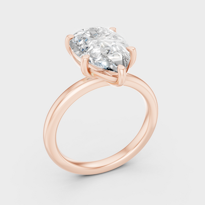 Rose Gold Pear Diamond Ring 1.5 To 4.5 Ct Ethical Lab Grown Jewelry