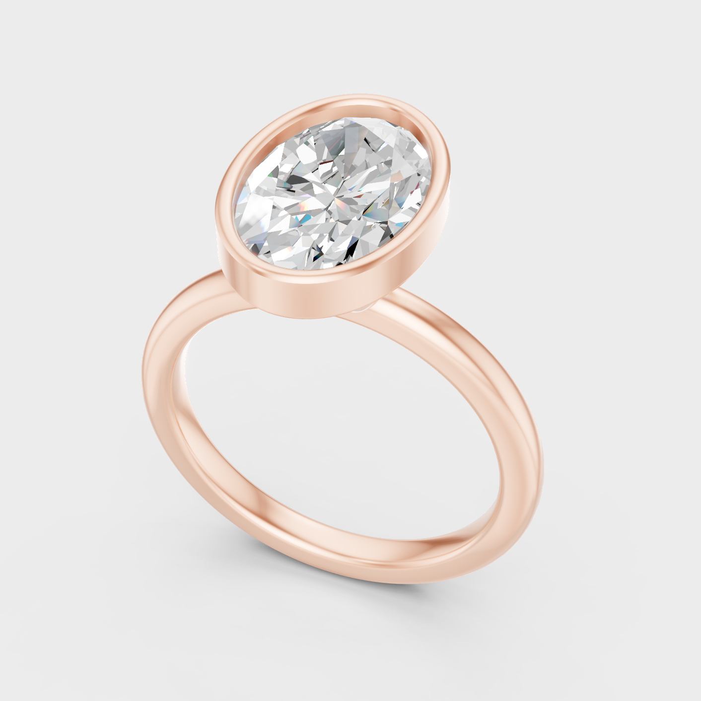 Oval Diamond Engagement Ring 1 To 5 Ct Lab Grown In Rose Gold Elegant Style