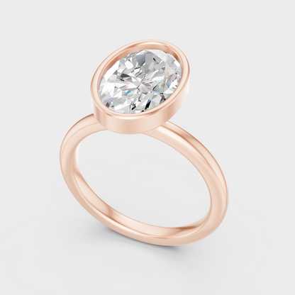 Oval Diamond Engagement Ring 1 To 5 Ct Lab Grown In Rose Gold Elegant Style