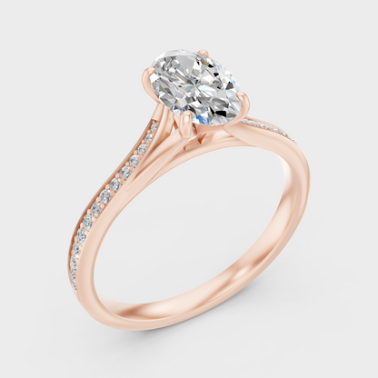 Ethical Lab Grown Oval Ring In Rose Gold