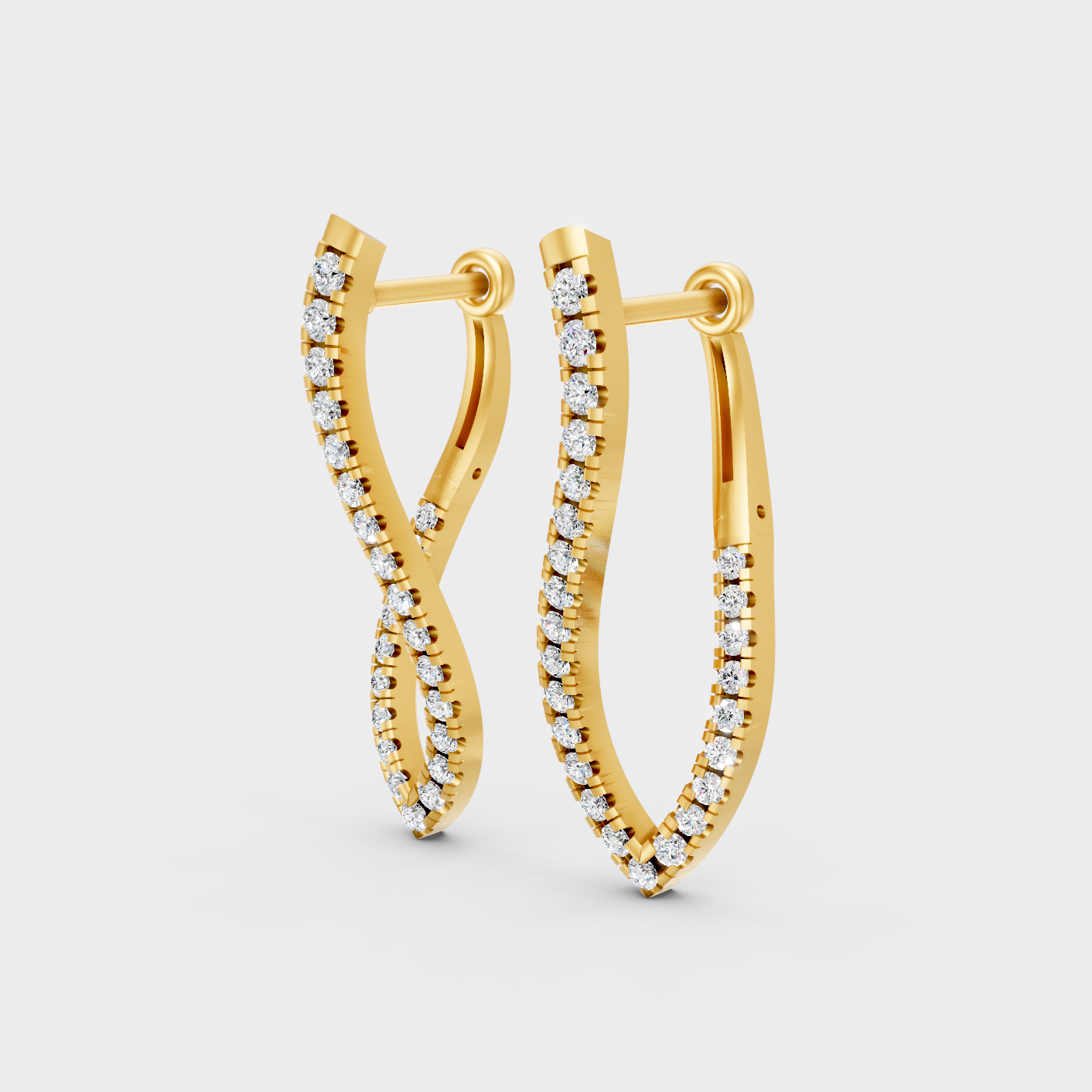 Elegant Yellow Gold Round Diamond Drop Earrings 0.79 Ct Designer Jewelry