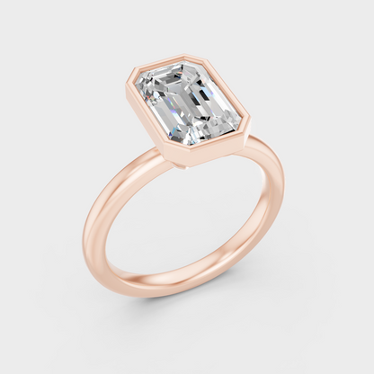 Rose Gold Emerald Diamond Ring 1 To 5 Ct Ethical Lab Grown Jewelry