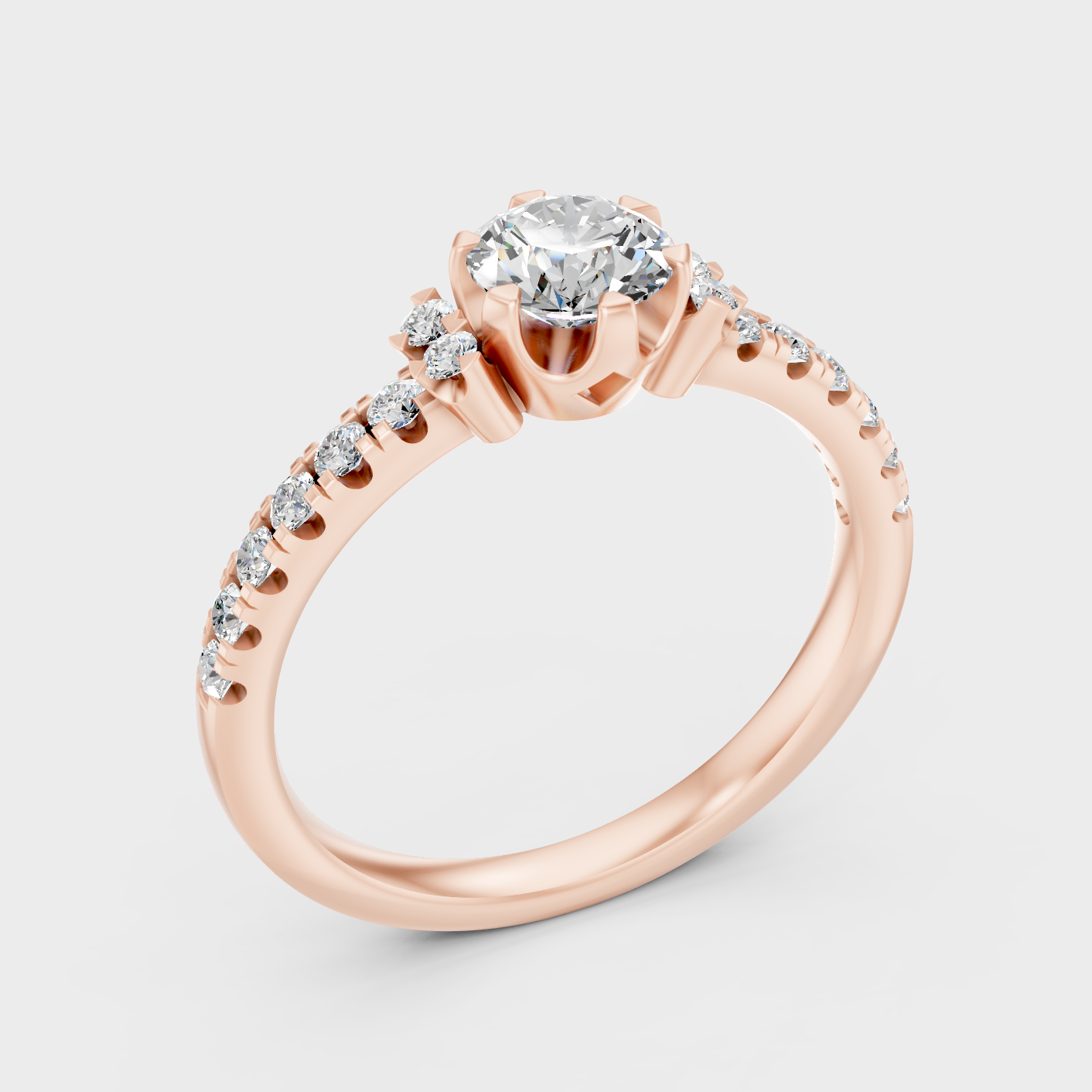 0.80 Ct Round Cut Lab-Grown Diamond Ring in