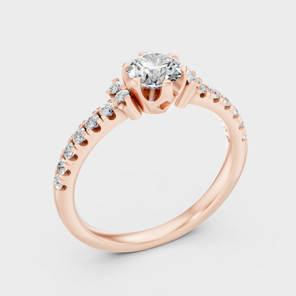 0.80 Ct Round Cut Lab-Grown Diamond Ring in