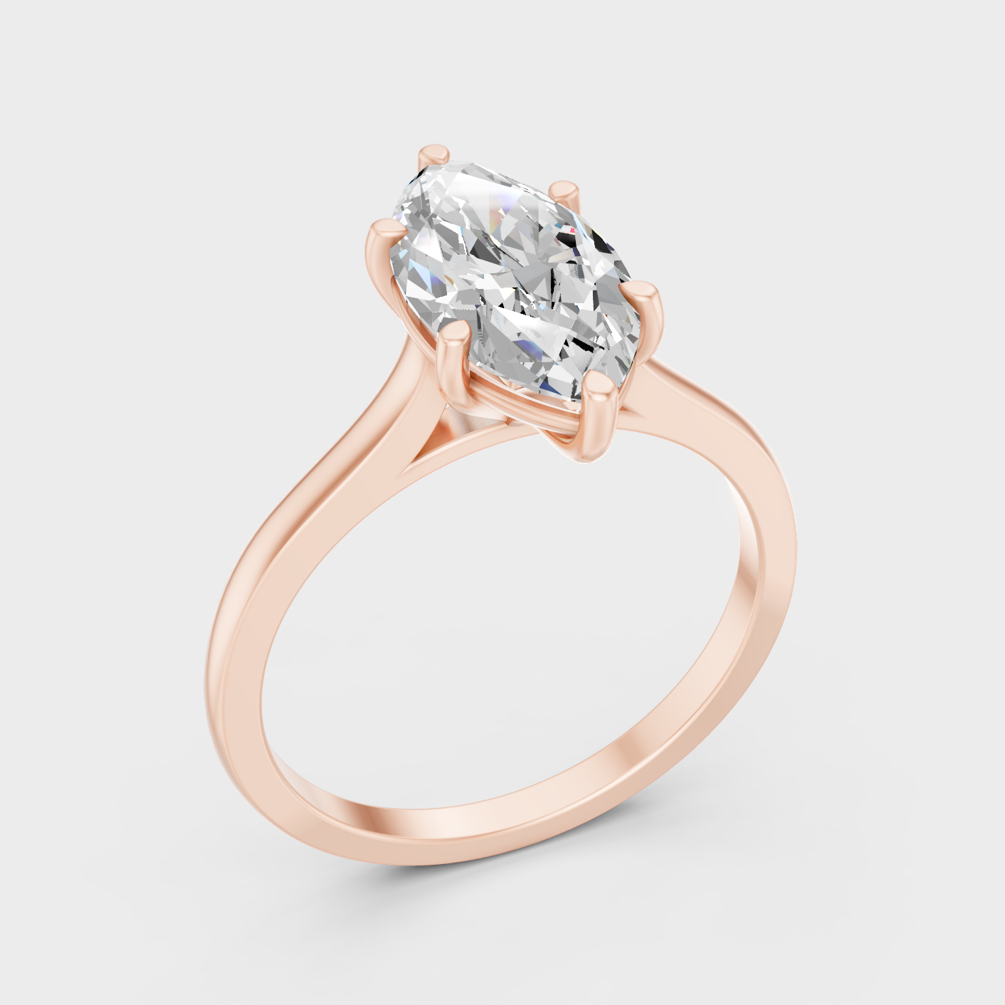 Marquise Cut Lab Grown Diamond Engagement Ring in