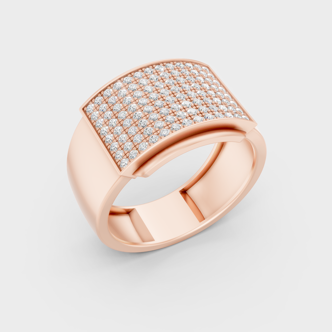 Rose Gold Luxury Mens Diamond Band 0.83 Ct Lab Grown Statement Look