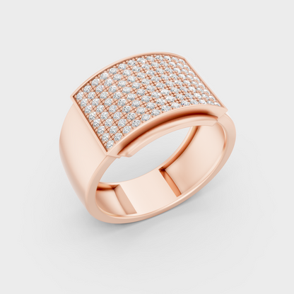Rose Gold Luxury Mens Diamond Band 0.83 Ct Lab Grown Statement Look