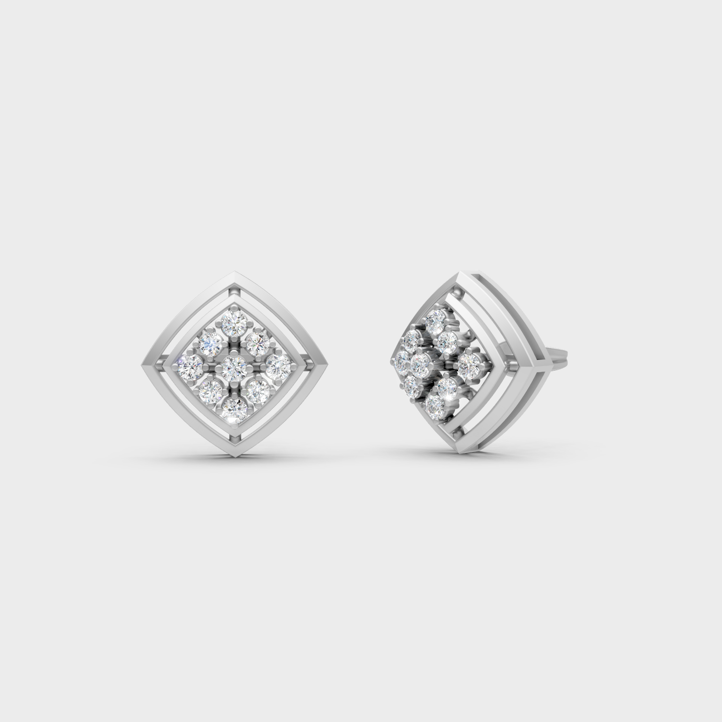 Platinum Round Diamond Stud Earrings 0.64 Ct Designer Fine Jewelry