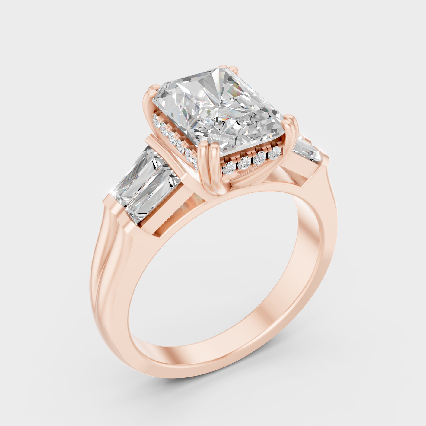 Multi Shape Lab Diamond Ring In Rose Gold Luxury Style
