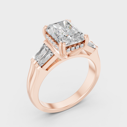 Multi Shape Lab Diamond Ring In Rose Gold Luxury Style