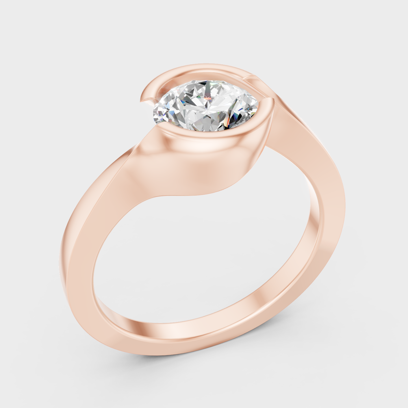 Ethical Lab Grown Round Ring In Rose Gold