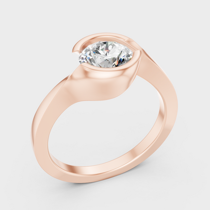 Ethical Lab Grown Round Ring In Rose Gold