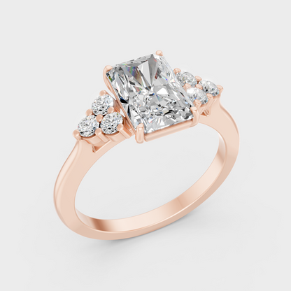 Radiant Cut Lab Diamond Ring In Rose Gold Luxury Style