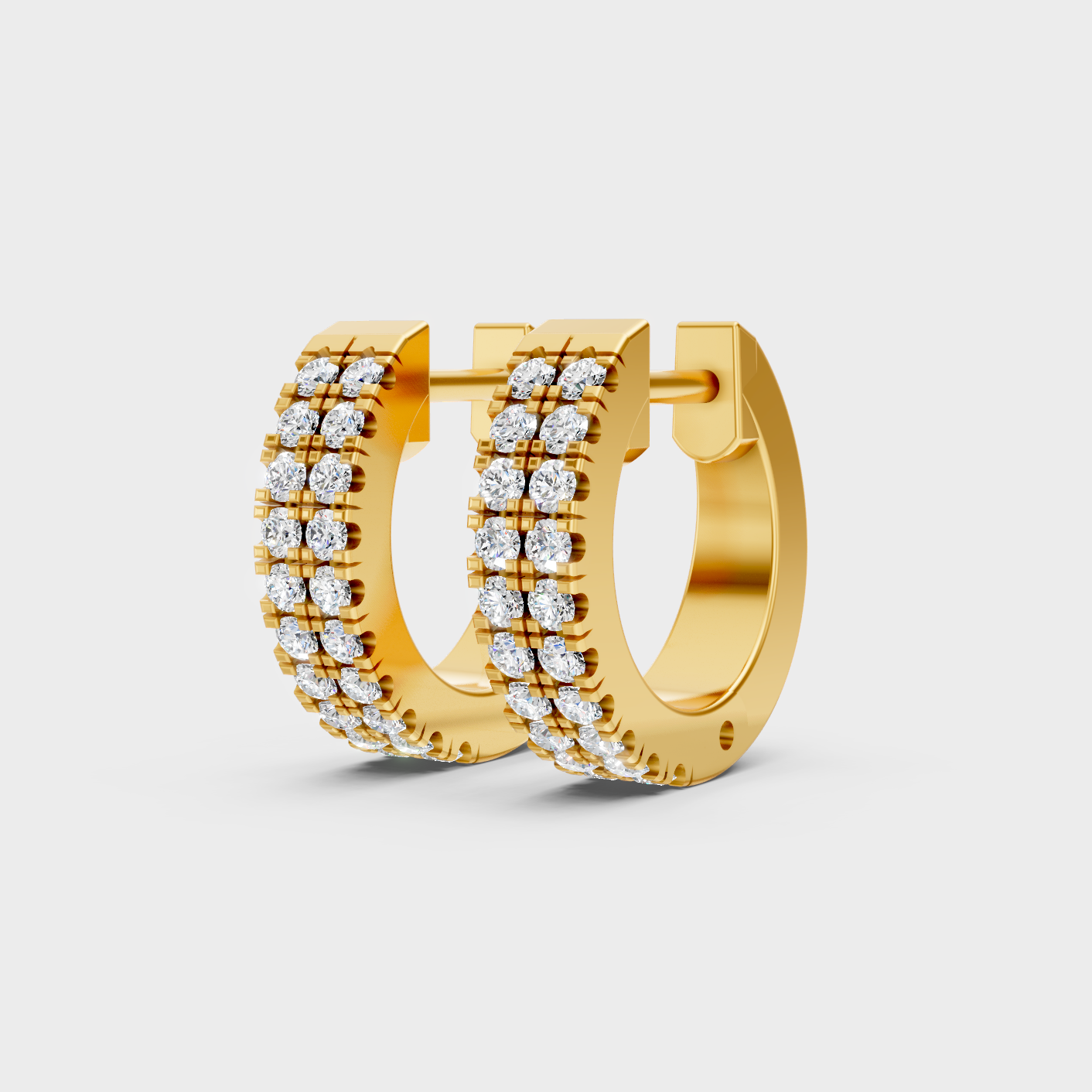 9K 14K 18K Yellow Gold Round Diamond Hoop Earrings 0.36 Ct Lab Grown Fine Jewelry