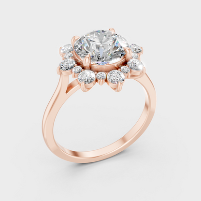 2.66 Ct Round Lab Grown Diamond Halo Ring in