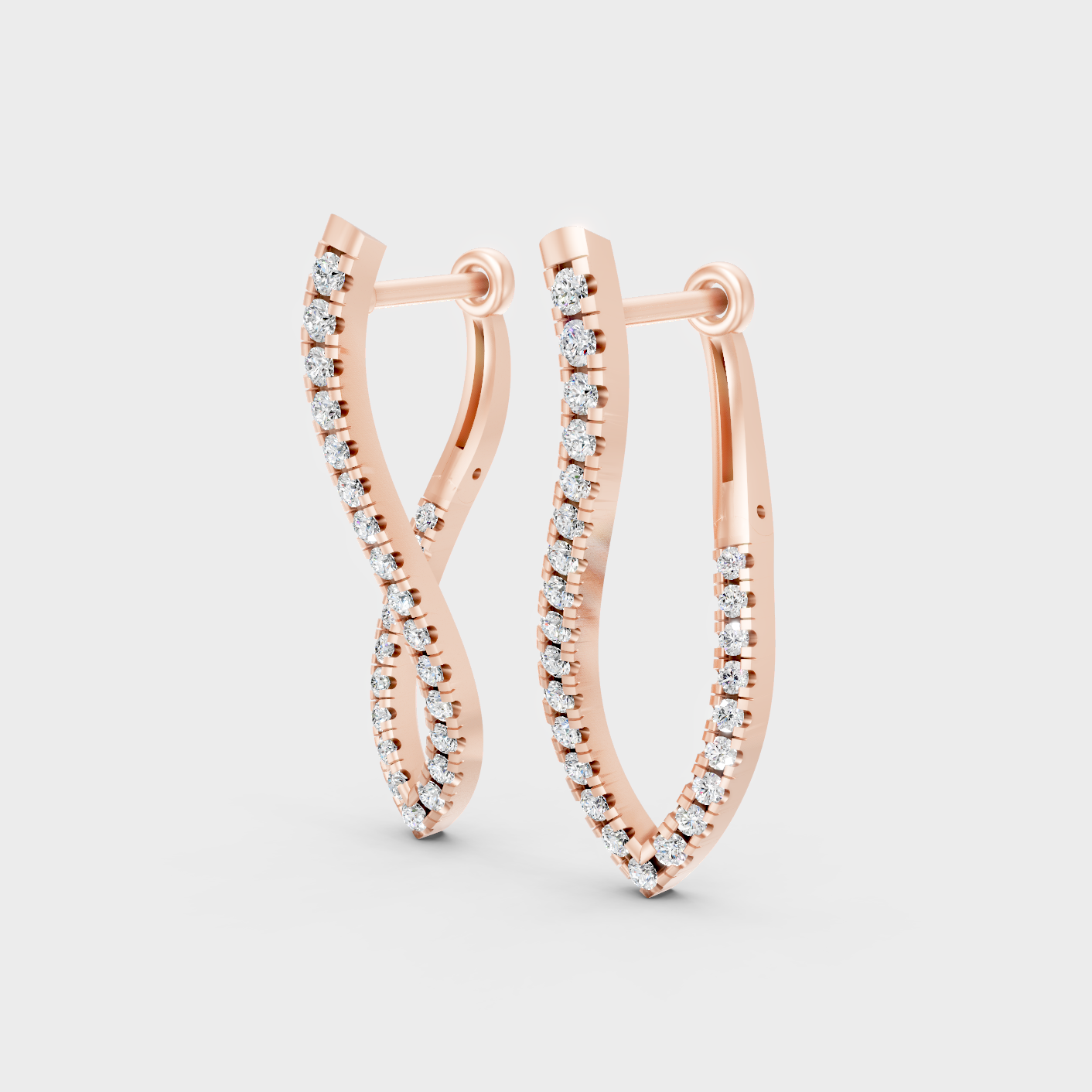 Rose Gold Luxury Round Diamond Drop Earrings 0.79 Ct Lab Grown Statement Style