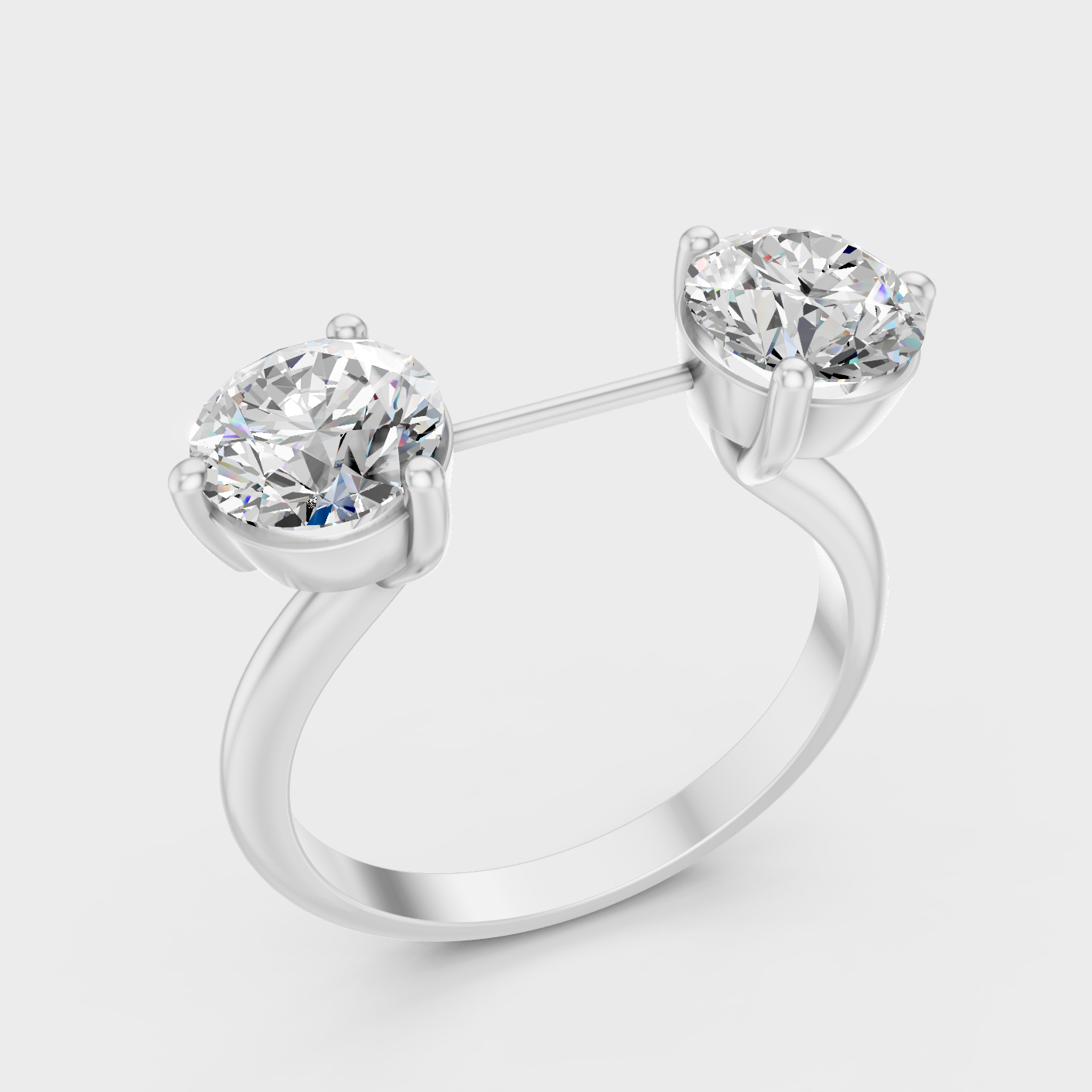 Brilliant 1 CT Center Stone in 14K White Gold Setting