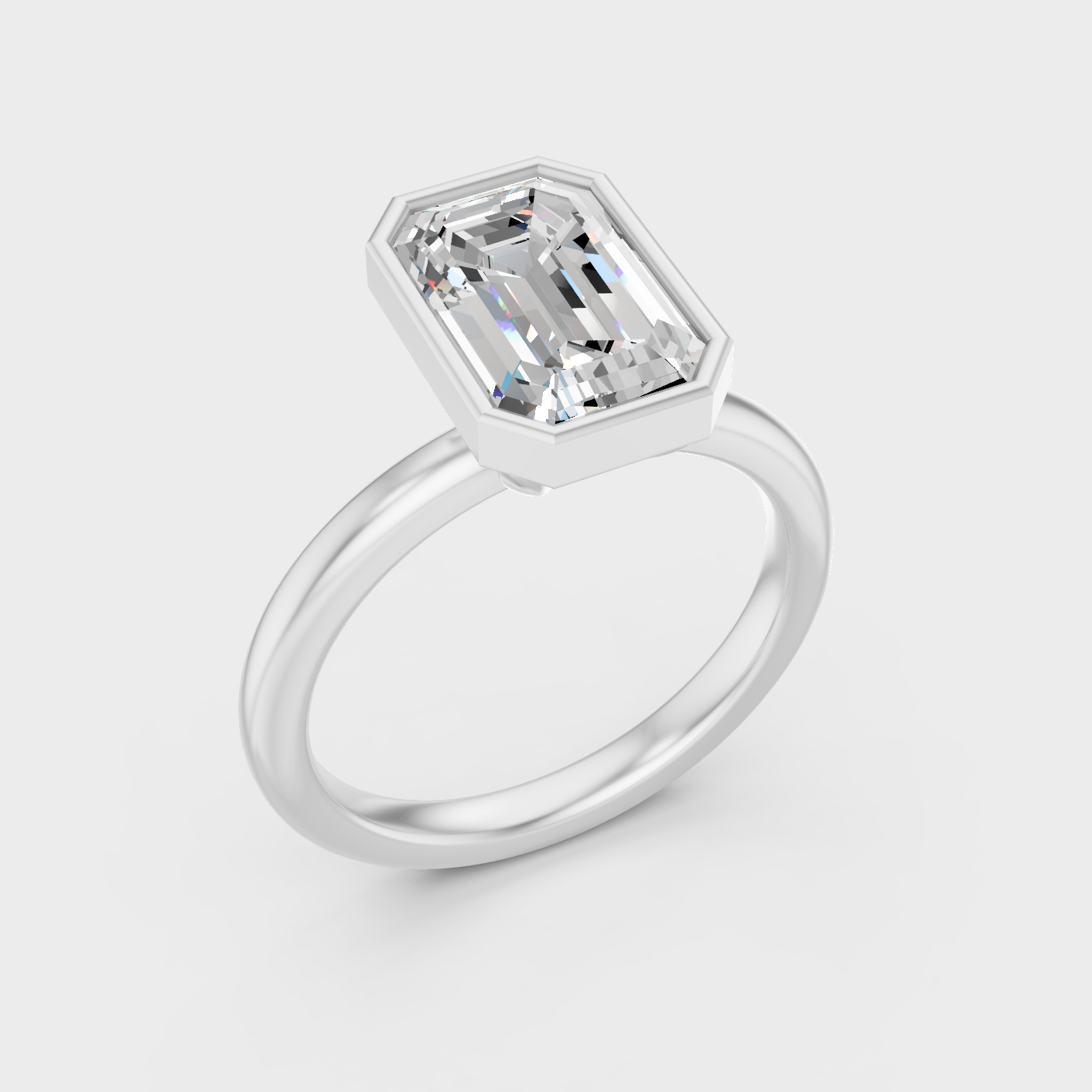 Platinum Emerald Cut Diamond Womens Ring 1 To 5 Ct High End Fine Jewelry