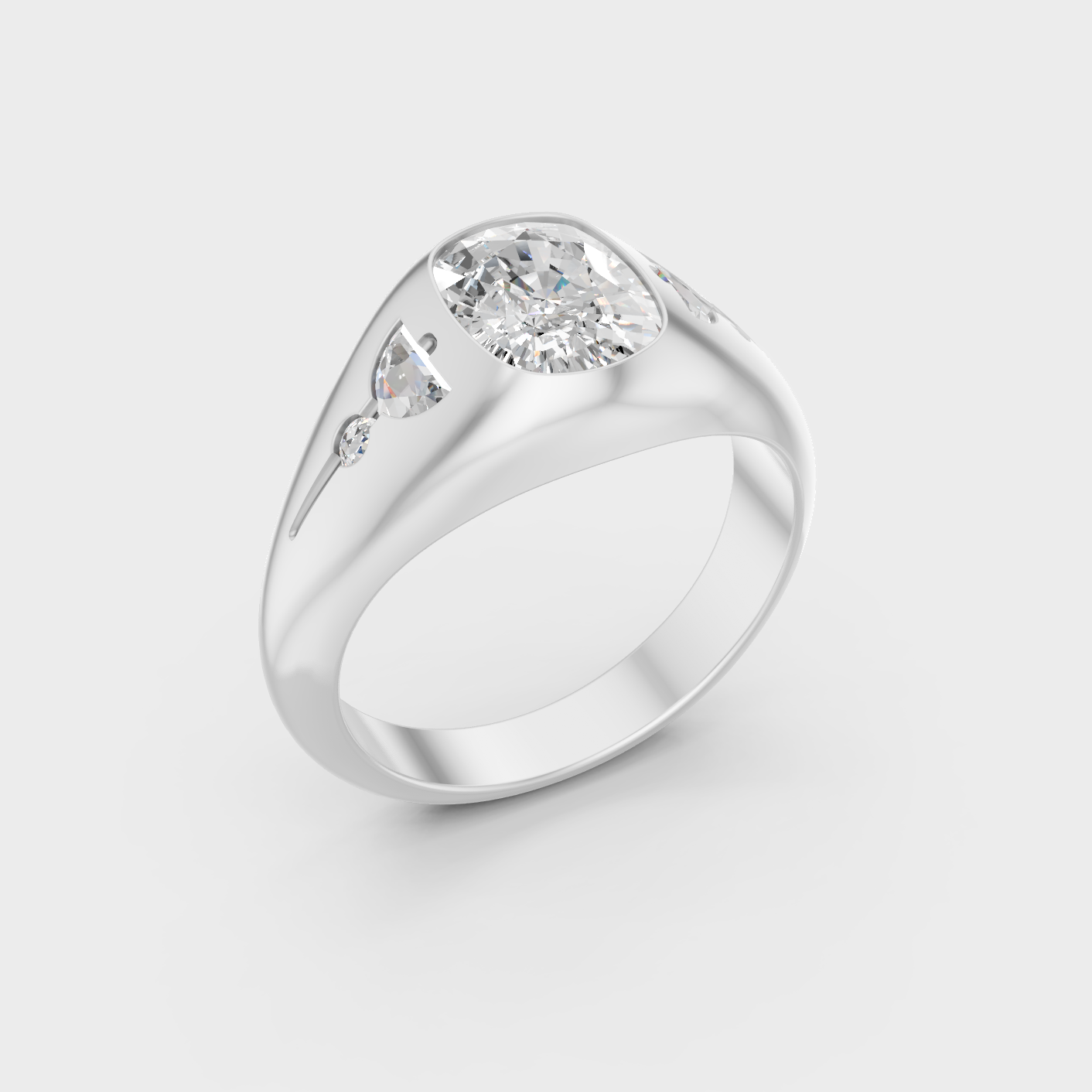 Platinum 950 Cushion Diamond Ring 1.91 Ct Premium Designer Jewelry