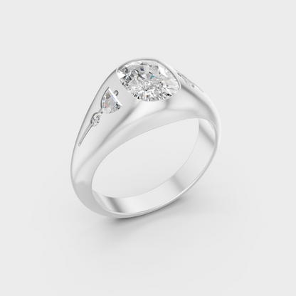 Platinum 950 Cushion Diamond Ring 1.91 Ct Premium Designer Jewelry