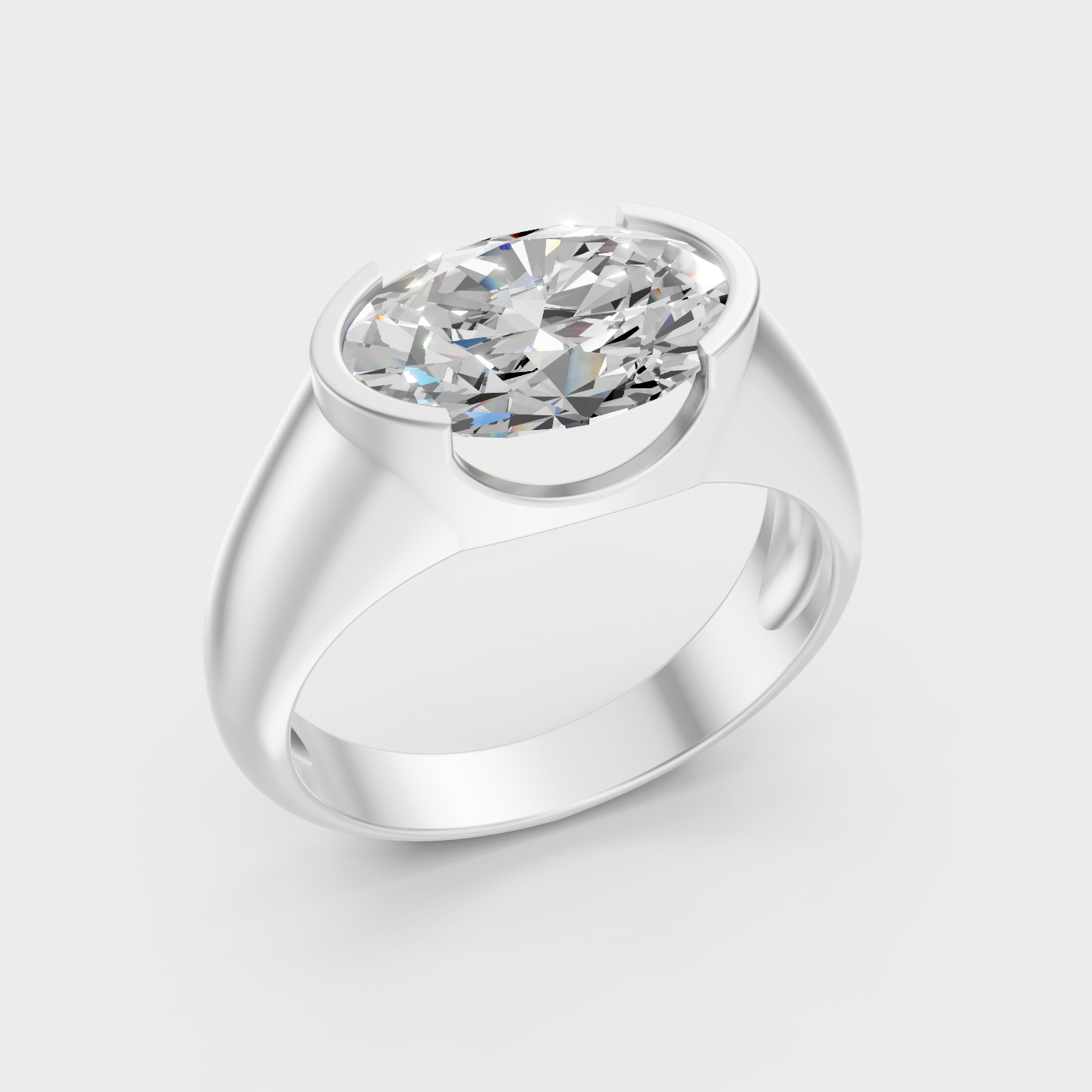 Platinum Mens Oval Diamond Ring 1 To 5 Ct Ultimate Fine Jewelry