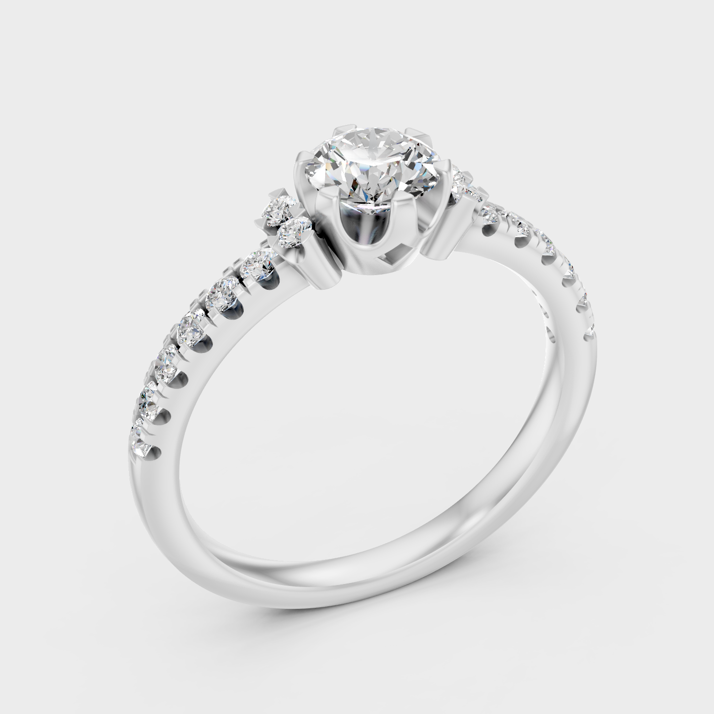 0.80 Ct Round Cut Lab-Grown Diamond Ring in
