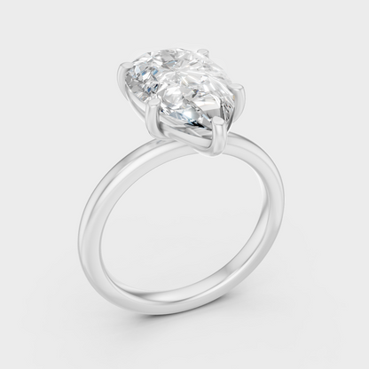 White Gold 1.5 To 4.5 Ct Lab Grown Pear Diamond Ring IGI Certified Fine Jewelry